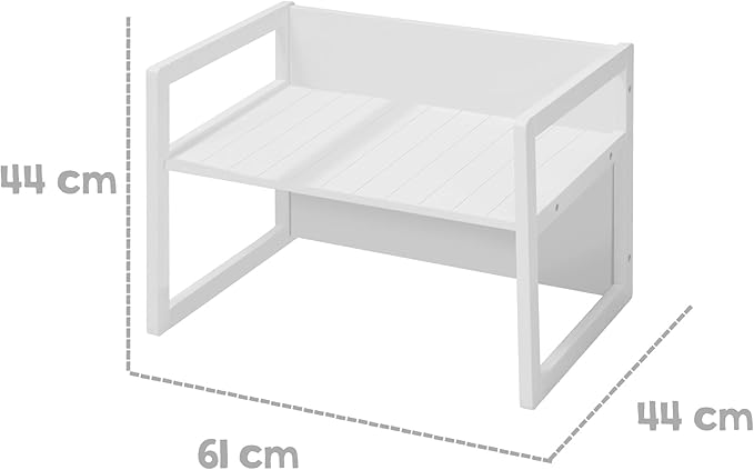Roba Country-Farmhouse: Bench-White Wood Seating - LeafyLoom