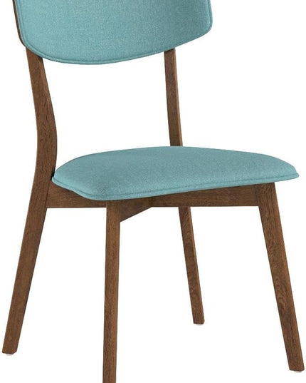 Christopher Knight Home Abrielle Mid-Century Modern Fabric Dining Chairs with Natural Walnut Finished Rubberwood Frame, 2-Pcs Set, Mint / Natural Walnut - LeafyLoom