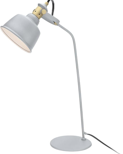 Aspen Creative 40101, 24" High Modern Desk, Cement Grey Finish with Metal Lamp Shade, 14 3/8" Wide - LeafyLoom