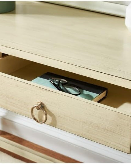SAFAVIEH Home Collection Esther Antique White 2-Drawer Desk, Medium - LeafyLoom