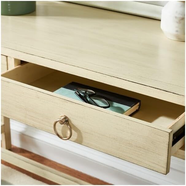 SAFAVIEH Home Collection Esther Antique White 2-Drawer Desk, Medium - LeafyLoom