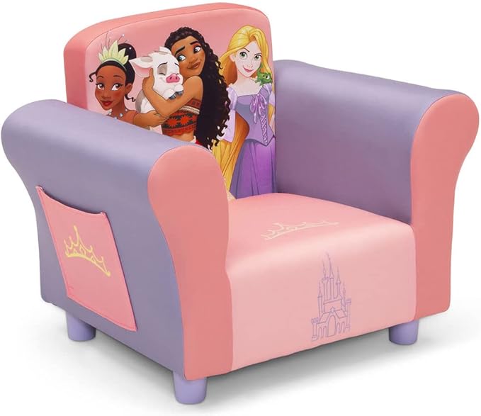 Delta Children Kids Character Upholstered Chair, Disney Princess - LeafyLoom