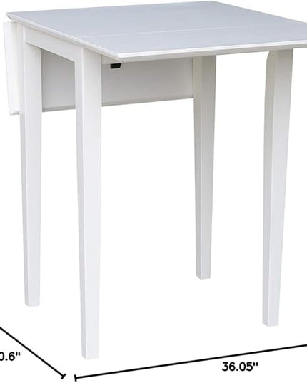 International Concepts Small Dropleaf Dining Table, White - LeafyLoom