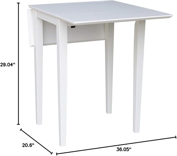 International Concepts Small Dropleaf Dining Table, White - LeafyLoom