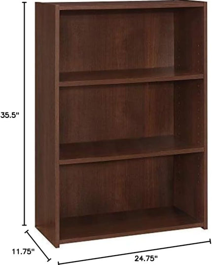 Monarch Specialties I BOOKCASE-36 H/Cherry with 3 Shelves Bookcase, Red - LeafyLoom
