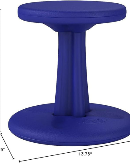 Kore Kids Wobble Chair - Flexible Seating Stool for Classroom & Elementary School, ADD/ADHD - Made in The USA - Age 6-7, Grade 1-2, Blue (14in) - LeafyLoom