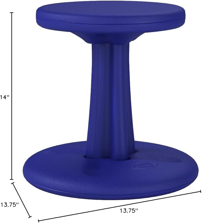 Kore Kids Wobble Chair - Flexible Seating Stool for Classroom & Elementary School, ADD/ADHD - Made in The USA - Age 6-7, Grade 1-2, Blue (14in) - LeafyLoom