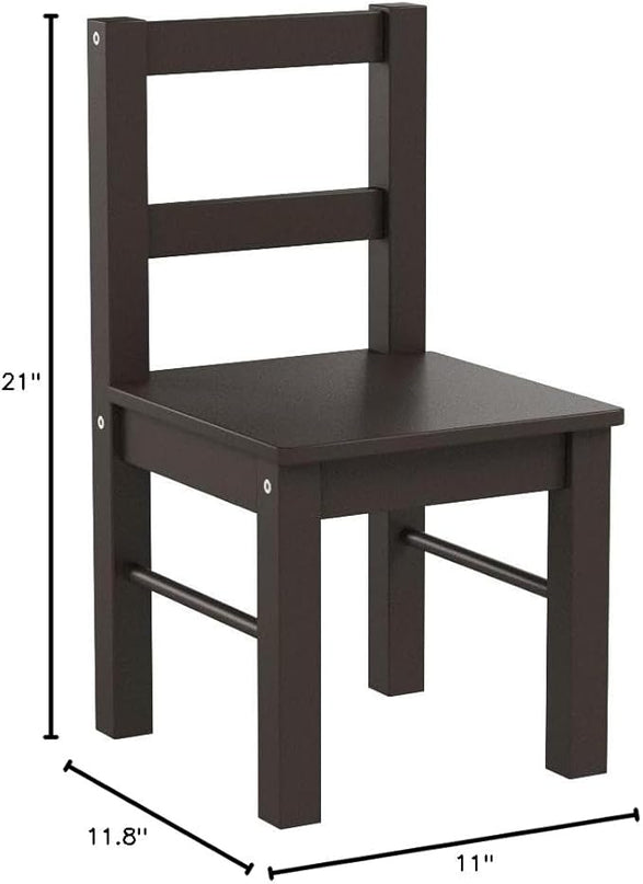 UTEX Child's Wooden Chair Pair for Play or Activity, Set of 2, Espresso … - LeafyLoom