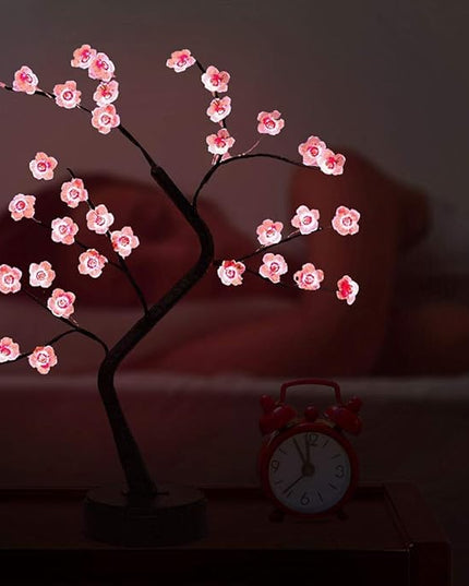 OTAVILEM Bonsai Tree Light, Tree Lamps for Living Room, Cute Night Light for House Decor, Good for Gifts, Home Decorations, Weddings, Christmas and More (Pink Cherry Blossom, 36 LED) - LeafyLoom