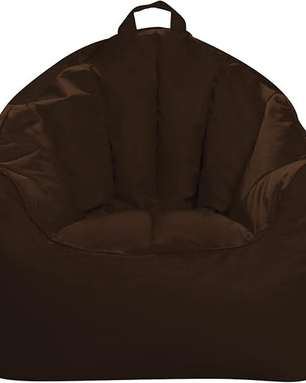 Posh Creations Structured Comfy Bean Bag Chair for Gaming, Reading, and Watching TV, Malibu Lounge, Microsuede - Chocolate - LeafyLoom