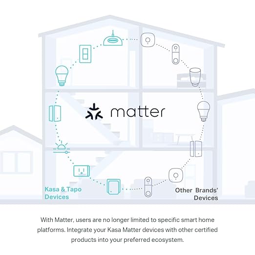 Kasa Matter Smart Light Switch: Voice Control w/Siri, Alexa & Google Assistant | UL Certified | Timer & Schedule | Easy Guided Install | Neutral Wire Required | Single Pole | 2.4GHz Wi-Fi | KS205 KasaSmartbyTP-Link