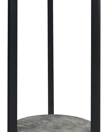 Convenience Concepts Graystone 31 inch 2 Tier Plant Stand, Cement/Black - LeafyLoom