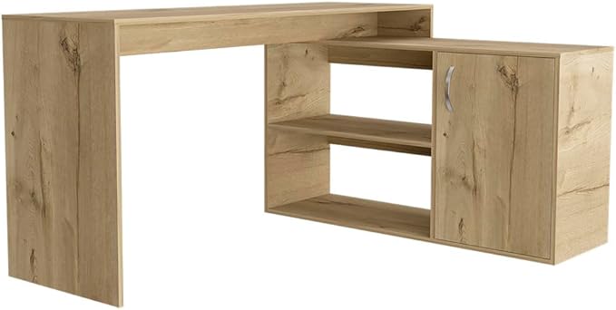 NicBex Kimberly-DW-00004-LWJ Home Office Desks, 59.6"x45.9"x30.1", Beige - LeafyLoom