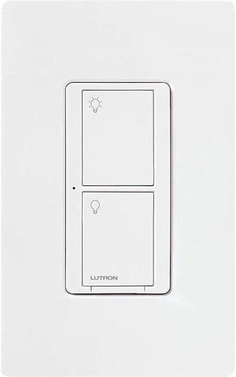 Lutron Caseta Original Smart Switch with Wallplate (Lutron Smart Hub Required), for LED Lights and Fans, 5 Amp, Single-Pole/3Way, Neutral Required, PDW-5ANS-WH-A, White Lutron