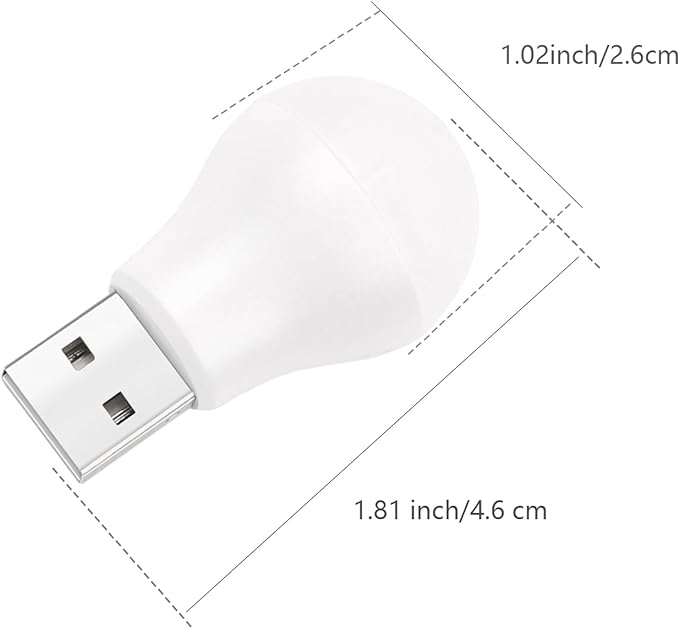 USB Plug Lamp, Mini Bulb Shape Night Light, Flexible LED Ambient Light, Emergency Lighting, Compact, Eye Protection Reading Light Small Round Light (8 Pack,Warm White) - LeafyLoom