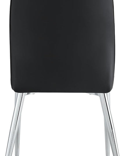 NicBex Dining Chairs Set of 6 Modern Faux Leather High Back Dining Chair Dining Room Kitchen Chairs with Silver Metal Legs,Chairs for Dining Room, Kitchen,Living Room, and Restaurants,Black - LeafyLoom