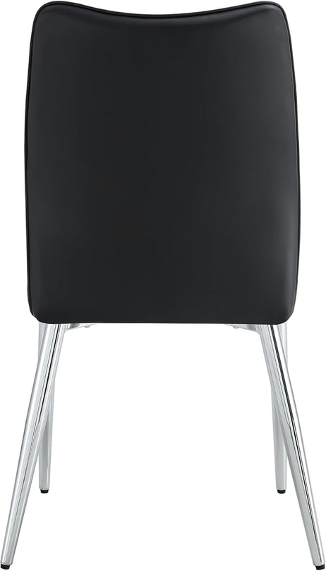 NicBex Dining Chairs Set of 6 Modern Faux Leather High Back Dining Chair Dining Room Kitchen Chairs with Silver Metal Legs,Chairs for Dining Room, Kitchen,Living Room, and Restaurants,Black - LeafyLoom