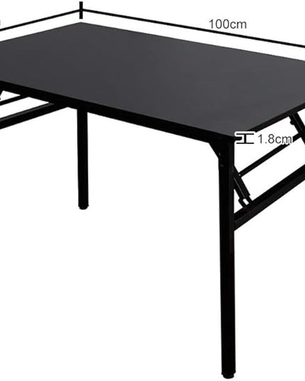 Folding Desk, 39 inch No Assembly Folding Desks for Small Spaces, Sturdy Foldable Computer Desk, Functional Home Office Desks, Study Writing Desk Office Table Workstation for Home Office Outdoor - LeafyLoom