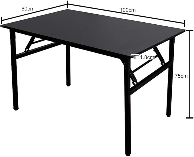 SDHYL 39 inchesNo Assembly Foldable Computer Desk for Home Office Workstation, Study and Writing, Black - LeafyLoom