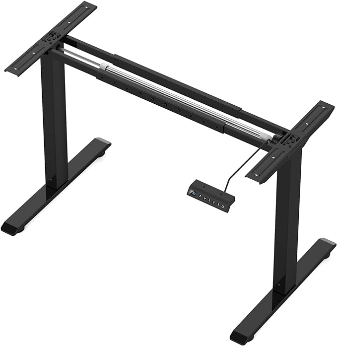 Electric Adjustable Standing Computer Desk Frame, Standing Adjustable Desk Legs, Standing Desk Base Only,Sit Stand Desk Frame for Home and Office(Black) - LeafyLoom