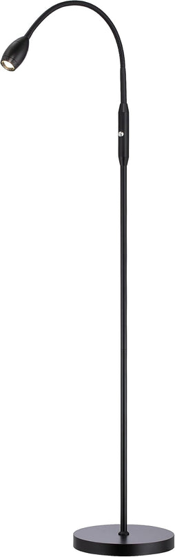 O’Bright Ray – Adjustable LED Beam Floor Lamp, Dimmable and Zoomable Spotlight, Flexible Gooseneck, Reading/Crafting Standing Lamp, Work Table Light, Matte Black - LeafyLoom