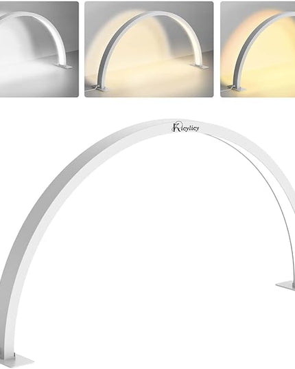Half Moon Light for Nail Desk,30in Nail Desk Lamp, Lash Lamp for Eyelash Extensions Tattoo Spa Salon 180° All-Round Lighting Half Moon Nail Lamp with Cool/Warm Tones & 10 Brightness - LeafyLoom
