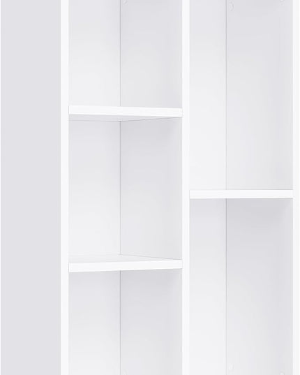 VASAGLE Bookcase, Bookshelf with 5 Compartments, Freestanding Shelves and Cube Organizer, Display Shelf for Small Spaces, for Living Room, Bedroom, and Home Office, White ULBC25WT - LeafyLoom