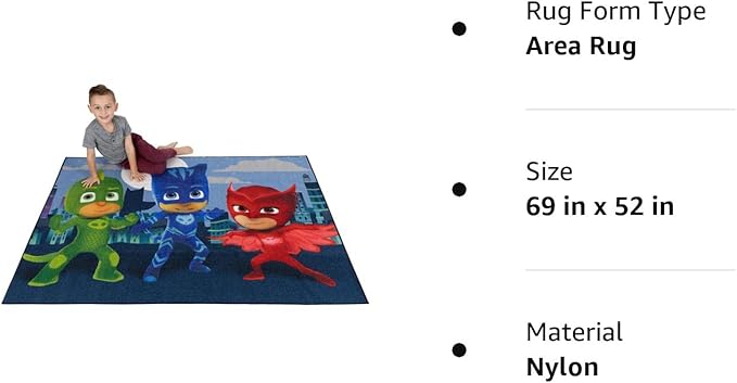 Franco Kids Room Non Slip Area Rug, 69 in x 52 in, PJ Masks - LeafyLoom