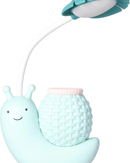 LED Desk Lamp with Pen Holder Cartoon Holder Multiple Function USB Charging Cute Desk Light for Students Kids(Blue) - LeafyLoom