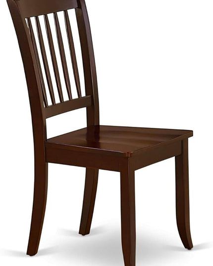 East West Furniture DAC-MAH-W Danbury Dining Room Chairs - Slat Back Solid Wood Seat Chairs, Set of 2, Mahogany - LeafyLoom