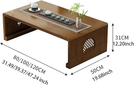 Japanese Table Folding Coffee Table Foldable Floor Table Low Table for Living Room,Dining Room,Tea,Tatami,Home Decoration (47.24 * 19.68 * 12.2 INCH) - LeafyLoom