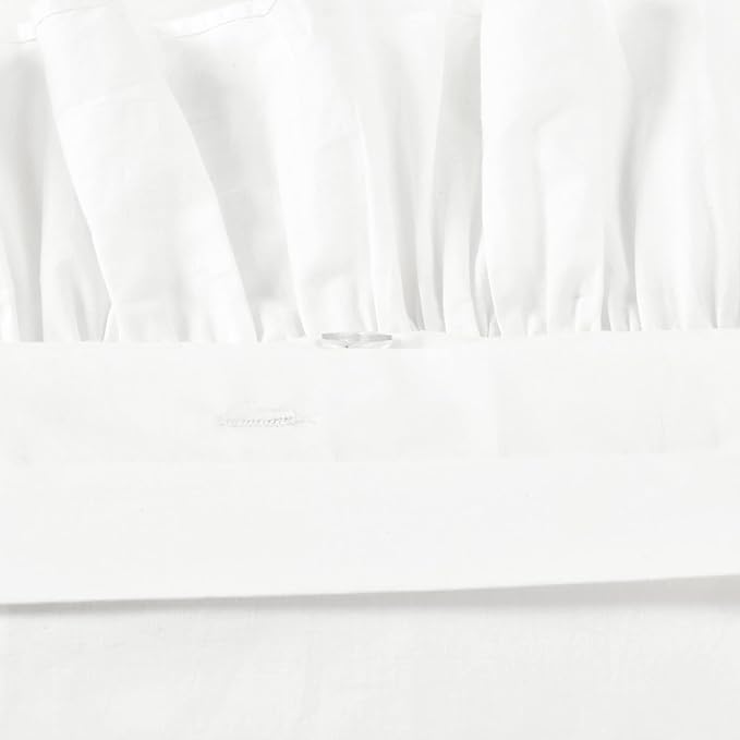 Lush Decor Reyna Ruffle 100% Cotton Duvet Cover Set - 3 Piece Cozy Ruffled Bedding Set - Timeless Elegance and Comfort - Full/ Queen, Pure White - LeafyLoom