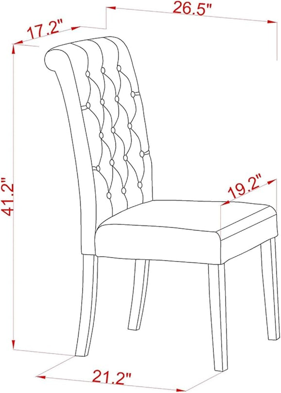 East West Furniture DLBR5-OAK-18 Dublin 5 Piece Room Set Includes a Round Dining Table with Dropleaf and 4 Brown Linen Fabric Upholstered Parson Chairs, 42x42 Inch, Oak - LeafyLoom