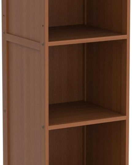 MoNiBloom Narrow Bookcase Bamboo 3 Tier Free Standing Tall Bookshelf Display Storage Shelves Space Saver for Home Living Room Study Room, Brown - LeafyLoom