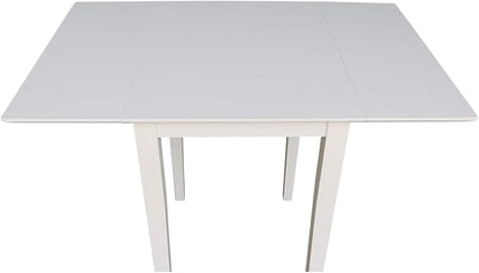 International Concepts Small Dropleaf Dining Table, White - LeafyLoom
