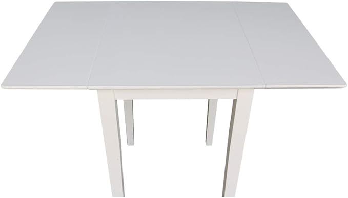 International Concepts Small Dropleaf Dining Table, White - LeafyLoom
