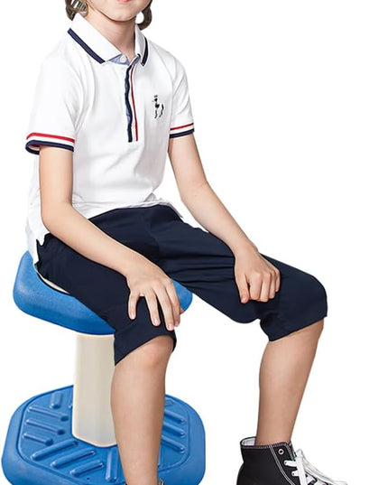 Active Chairs Kids Preschool Wobble Stool - Alternative Flexible Seating Balance Wiggle Stool for Classroom,Preschool,Kindergarten&Elementary School,Active Sensory Chairs,Ages3-8,Blue(14in) - LeafyLoom