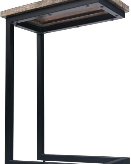 SIMPLIHOME Skyler Solid Mango Wood and Metal 18 inch wide Rectangle End Table C Side Table in Beach Brown, Fully Assembled, for the Living Room and Bedroom - LeafyLoom