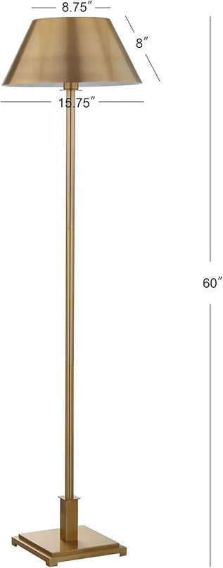 JONATHAN Y JYL6005A Roxy 60" Metal LED Floor Lamp, Contemporary, Modern, Transitional, Office, Living Room, Family Room, Dining Room, Bedroom, Hallway, Foyer, Chrome - LeafyLoom