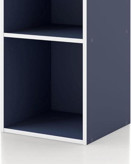 Apexa 2 Cube Storage Organizer Shelves, Stackable Wood Bookcase Fits Cubby Bins for Organization, Dorm Teen Room Decor & Home Office, Steel Blue - LeafyLoom