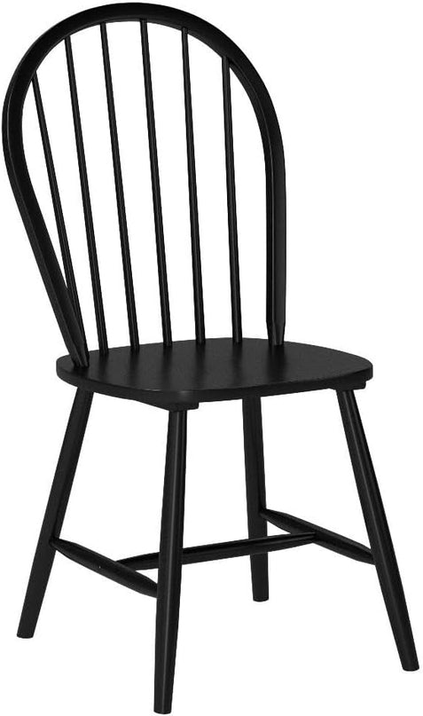 Christopher Knight Home Declan Farmhouse Cottage High Back Spindled Rubberwood Dining Chairs, 2-Pcs Set, Black - LeafyLoom