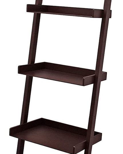 Kiera Grace Providence Hadfield 5 Tier Ladder Shelf, Leaning Bookshelf Storage Rack for Home, Office, 18" x 67", Espresso - LeafyLoom