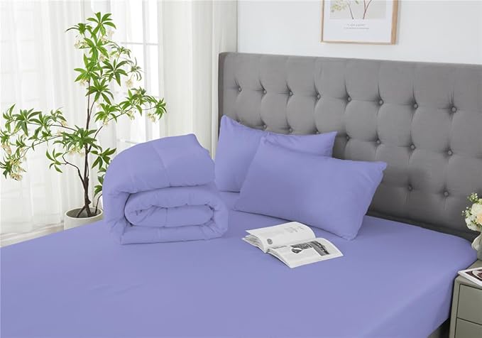 3 Piece Solid Color All Season Bedding Comforter Set Microfiber Soft Lightweight Bedding Set for Kids Teens Adults Room Decor with 1 Comforter and 2 Pillowcases Full - LeafyLoom