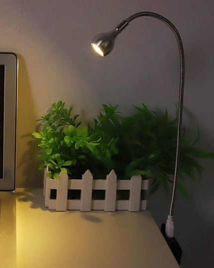 01 Friendly to Eyes Easy to Use LED Mini USB Lamp, No Flicker USB LED Lamp, for Desk(Silver, Warm Light) - LeafyLoom