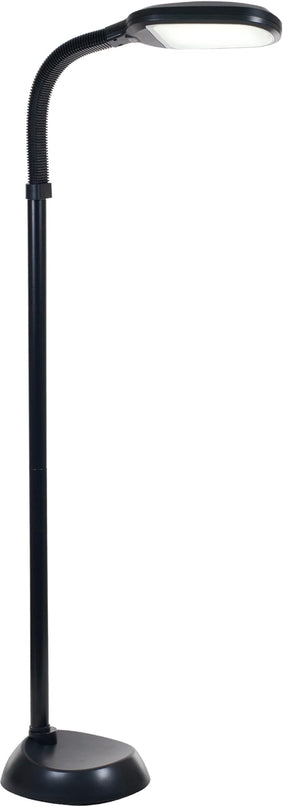 Bedford Home LED Floor Lamp - Full Spectrum Natural Sunlight Lamp with Bendable Neck - Dimmable Reading, Craft, and Esthetician Light (Midnight Black) - LeafyLoom
