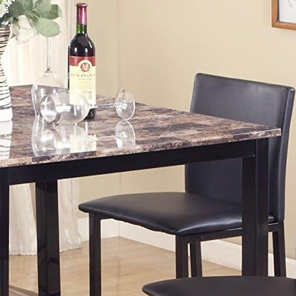 Roundhill Furniture 5 Piece Citico Counter Height Dining Set with Laminated Faux Marble Top - LeafyLoom
