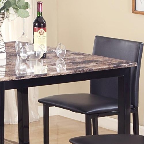 Roundhill Furniture 5 Piece Citico Counter Height Dining Set with Laminated Faux Marble Top - LeafyLoom