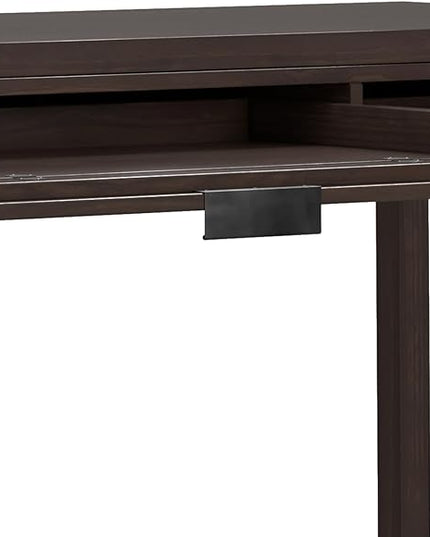 SIMPLIHOME Hollander SOLID WOOD Contemporary Modern Wide Office Desk, Writing, Workstation and Study Table, 72 inch, Warm Walnut Brown - LeafyLoom