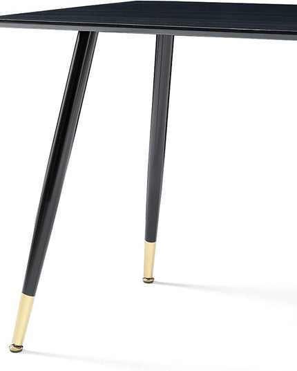 NicBex 47.24Inch Rectangular Dining Table,Modern Minimalist Kitchen Table with Black MDF Legs for 4 to 6,Writing Table Desk,Dining Room Table for Kitchen,Meeting Room and Living Room,Antique Black - LeafyLoom