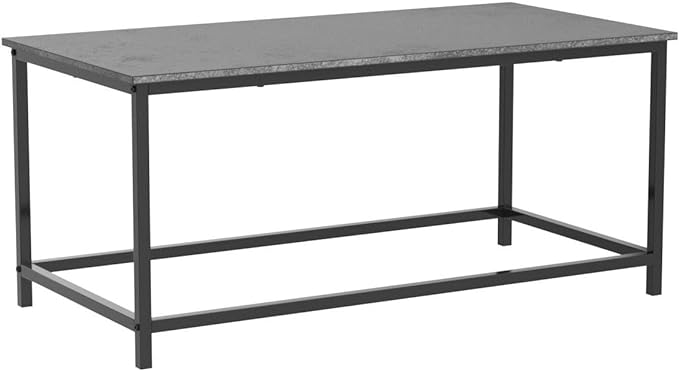 SAYGOER Coffee Table Simple Modern Coffee Tables Open Design Rectangular Minimalist Center Table for Living Room Home Office, Easy Assembly, 39.37x19.69 x17.72, Gray Black - LeafyLoom